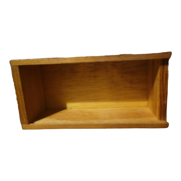 Vtg Hand Crafted Wooden Trinket Stash Box Slide Lid Hummingbird Duck Goose Birds - Picture 6 of 7